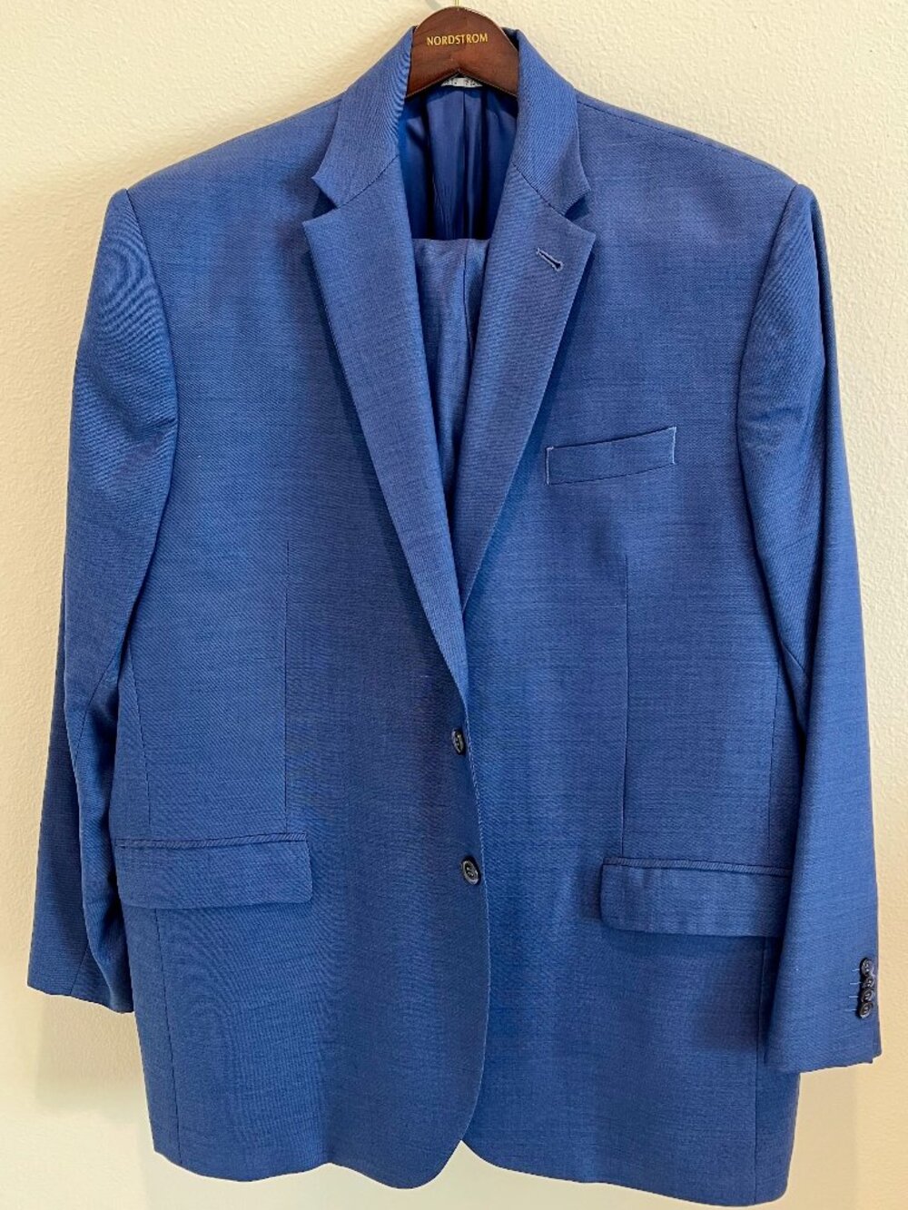 M Tailor Men’s Blue Suit 52L Jacket 46W 32L Pants Two Piece